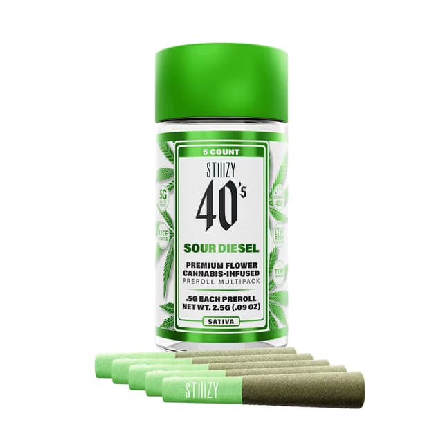 Sour Diesel 40's Infused Mini Joint 0.5g 5-Pack