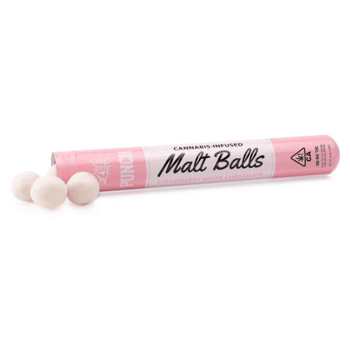 Strawberry White Chocolate Hash Malt Balls