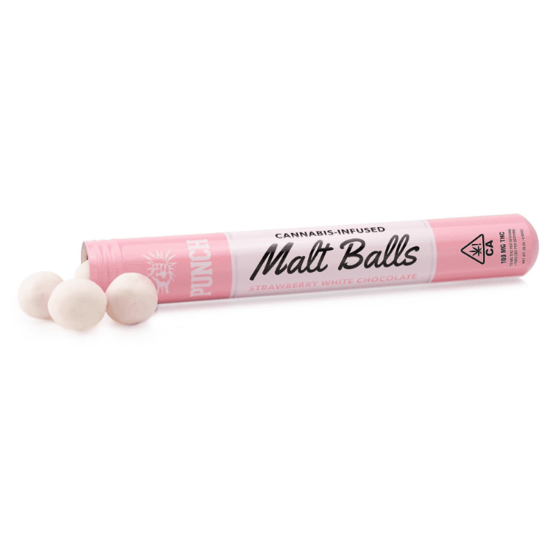 Strawberry White Chocolate Hash Malt Balls (Clearance)