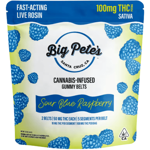 Sour Blue Raspberry Gummy Belts