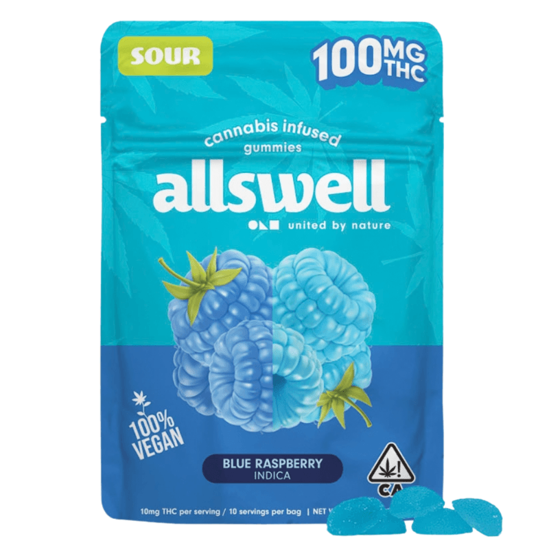 Sour Blue Raspberry Gummies