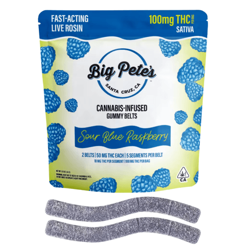 Sour Blue Raspberry Gummy Belts