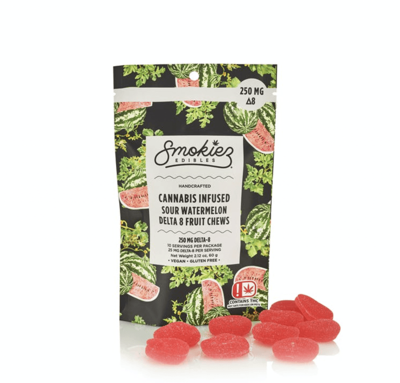 Sour Watermelon Fruit Chews (250mg) | Delta 8