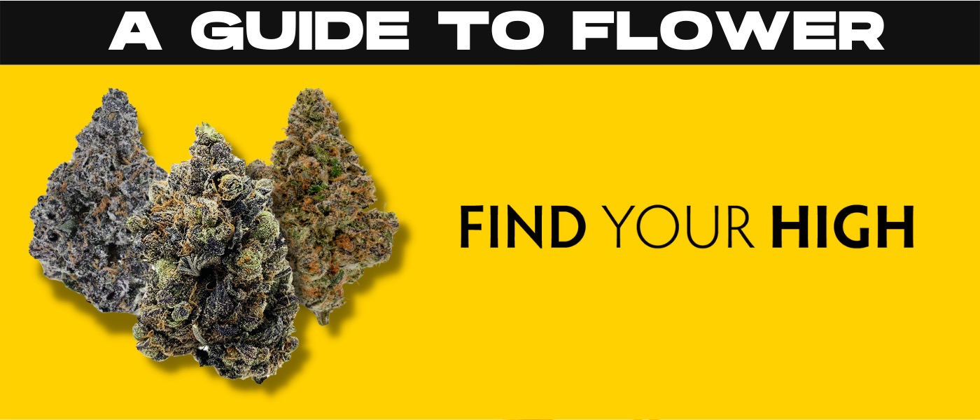 a yellow background with a black and white sign that says find your high.