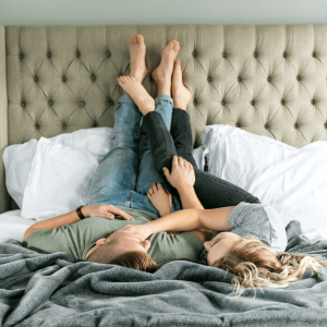 A couple in bed together