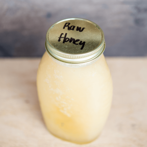 a jar of raw honey