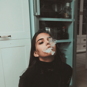 a girl smoking weed