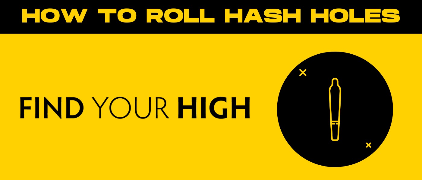 black and white banner image stating 'how to roll hash holes'