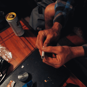 A person sealing a joint