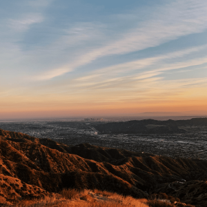 Aerial view of Los Angeles from the vantage point of The Valley 