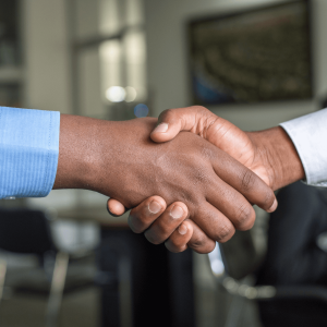 Two men shaking hands