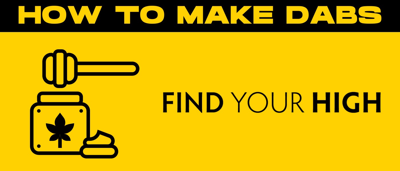black and yellow banner image that says 'how to make dabs'