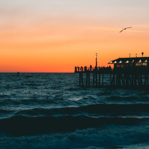 Redondo Beach pier at sunset