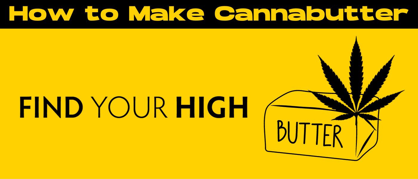 black and yellow banner image for how to make cannabutter fast