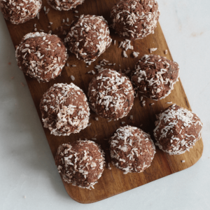 brown and white chocolate energy bites