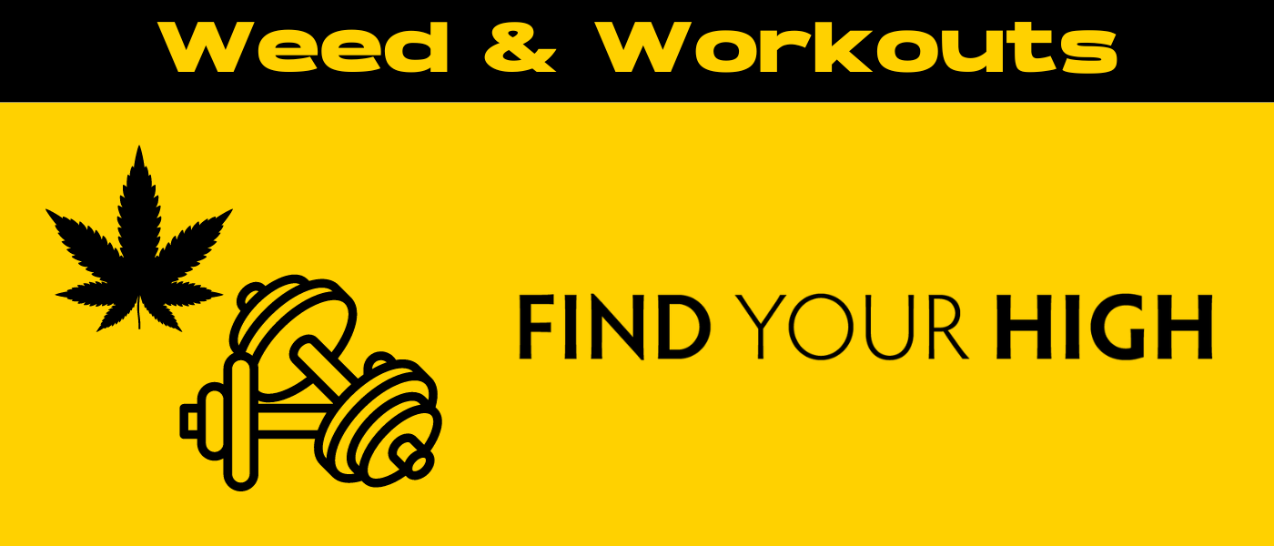 black and yellow banner image for workout while high blog