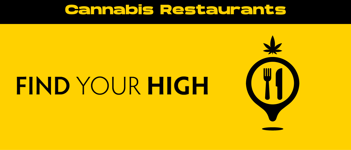 black and yellow banner image for cannabis restaurants blog