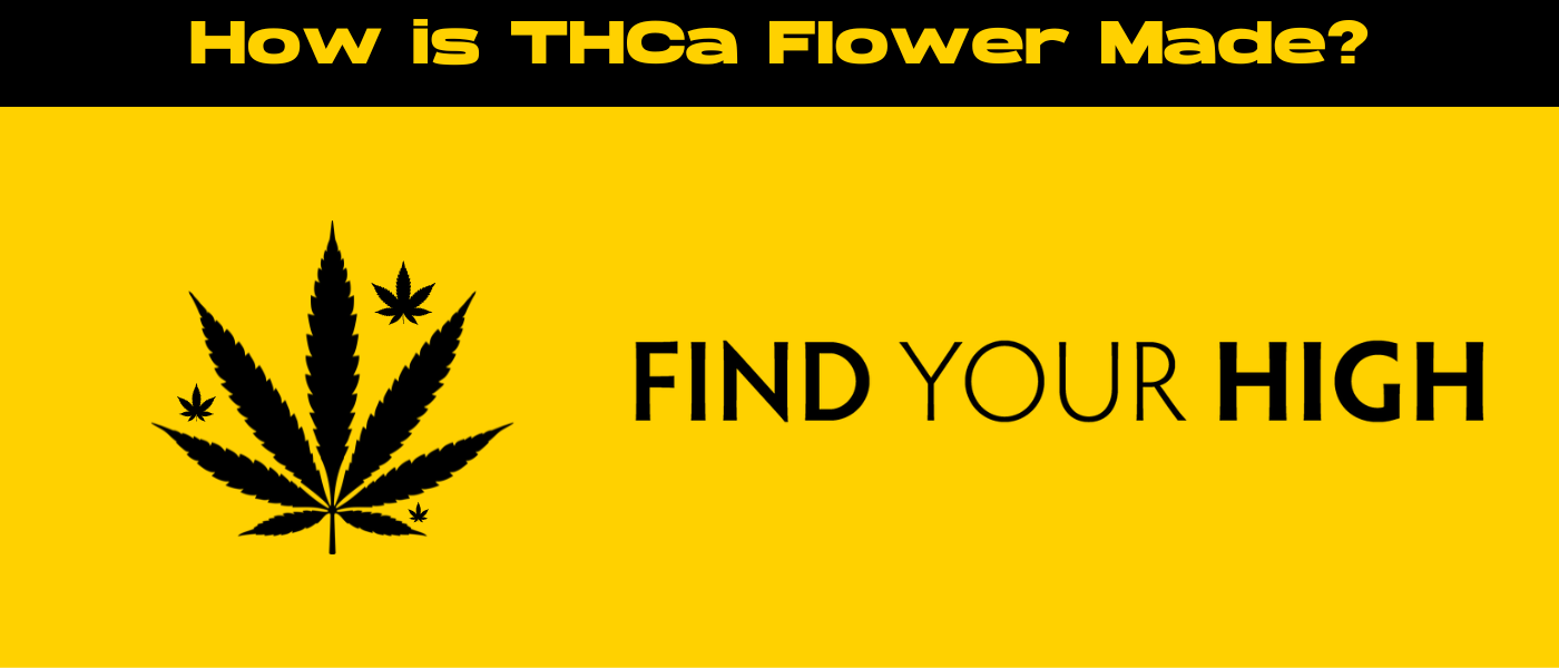 black and yellow banner image for how is thca flower made