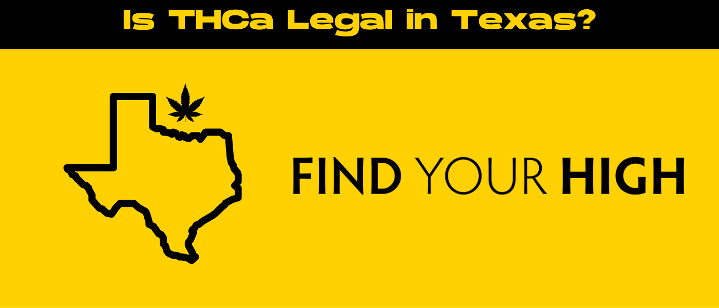 black and yellow banner image for is thca legal in texas