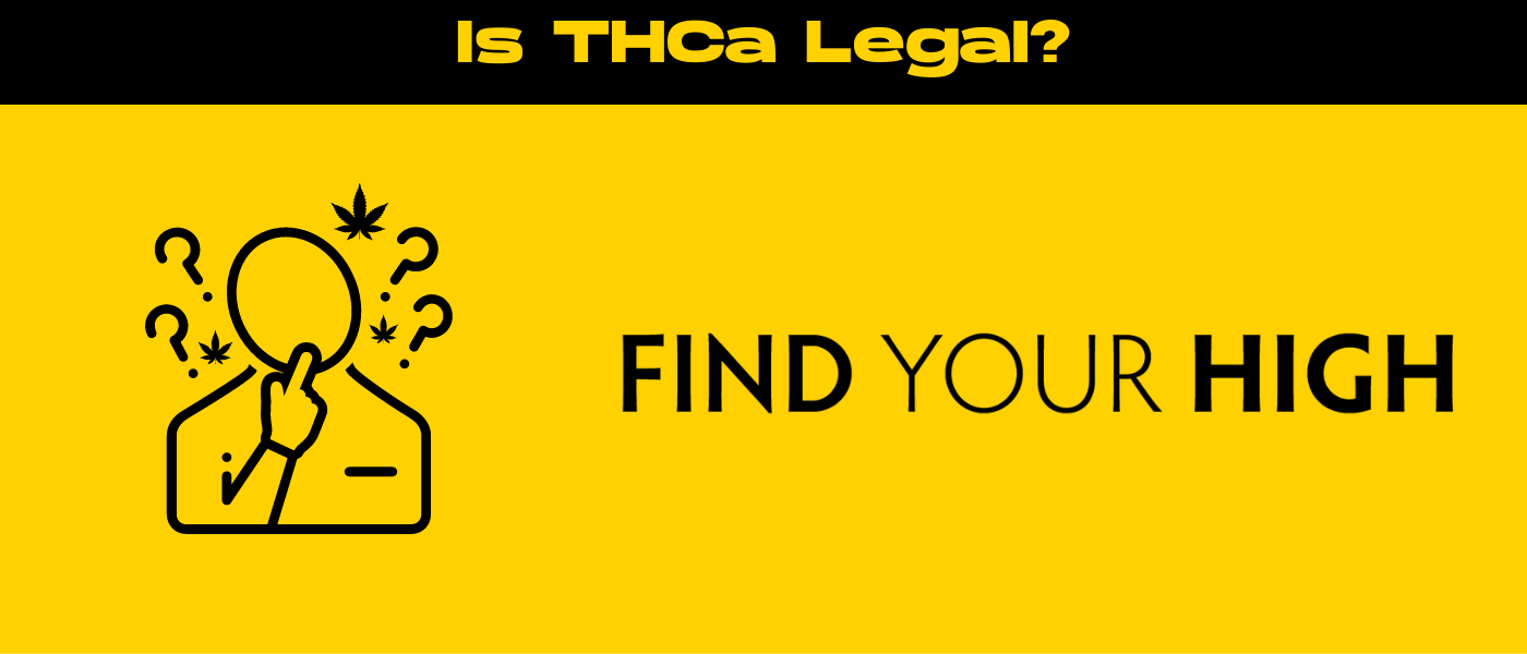 black and yellow banner image for is THCa legal