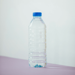 a clear plastic water bottle