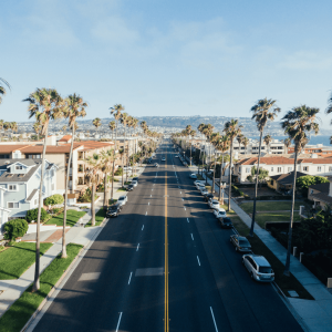 aerial photography of california neighborhood