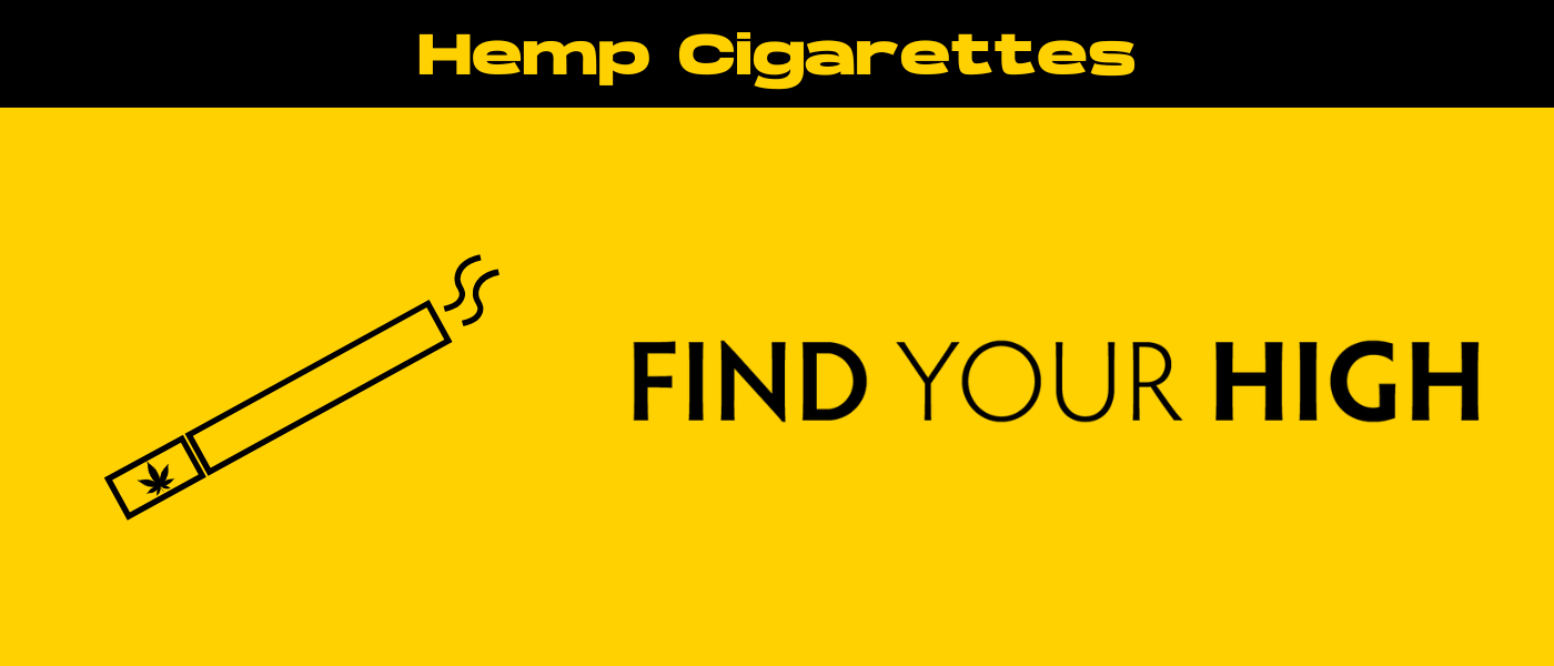 black and yellow banner image for hemp cigarettes blog