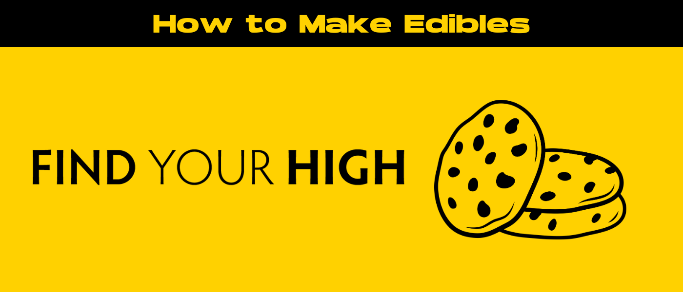 black and yellow banner image for how to make edibles blog