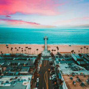 aerial view of manhattan beach