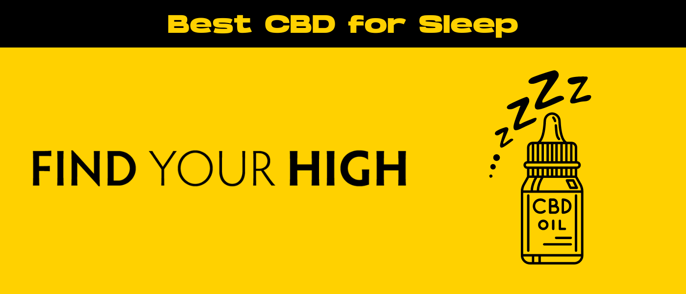 black and yellow banner image for best cbd for sleep blog