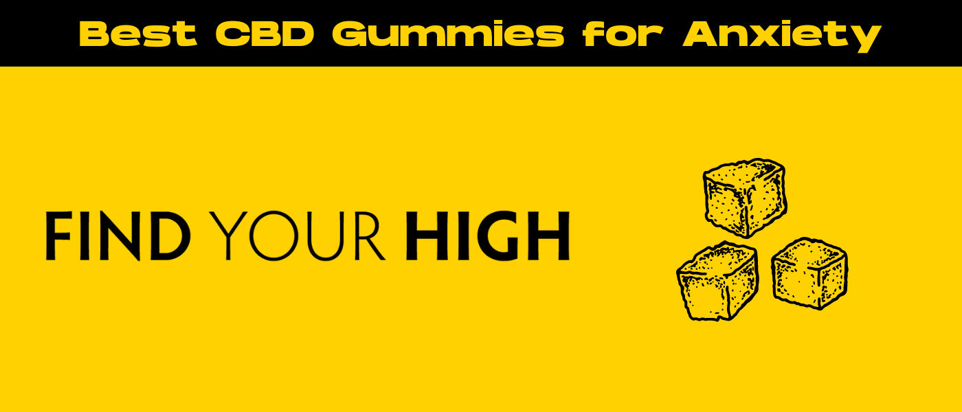 black and yellow banner image for best cbd gummies for anxiety