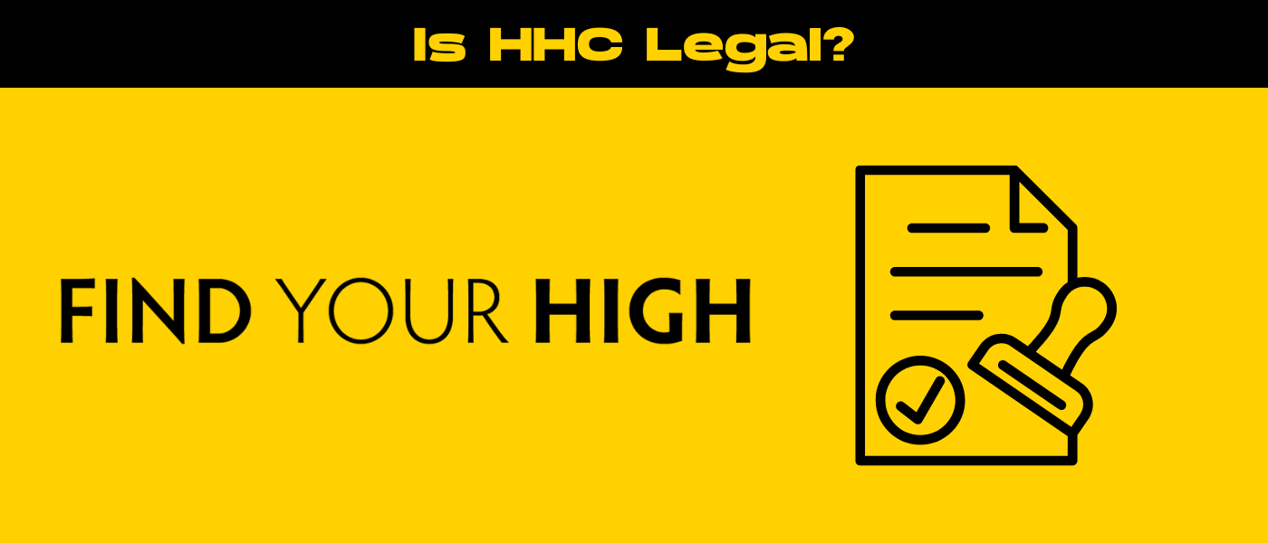 black and yellow banner image for is hhc legal