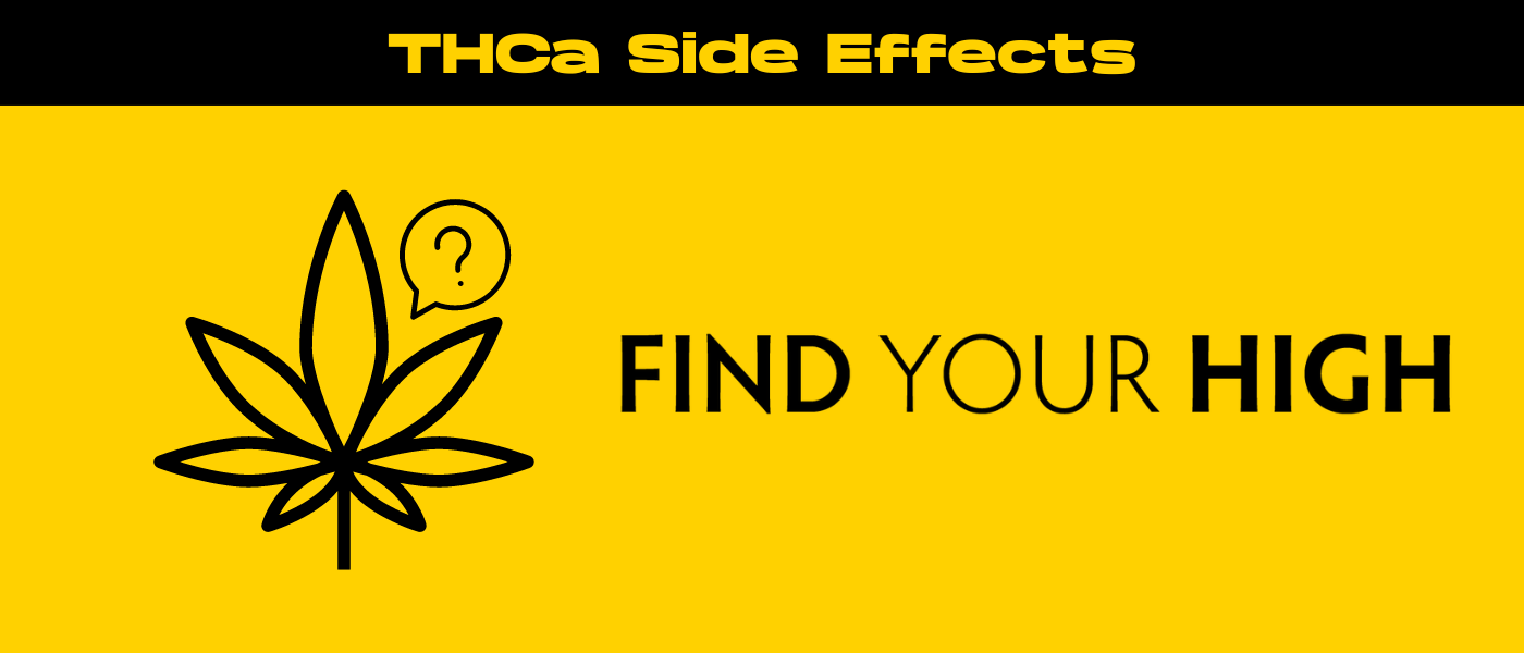 black and yellow banner image for thca side effects blog