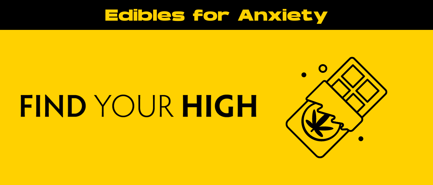 black and yellow banner image for edibles for anxiety blog