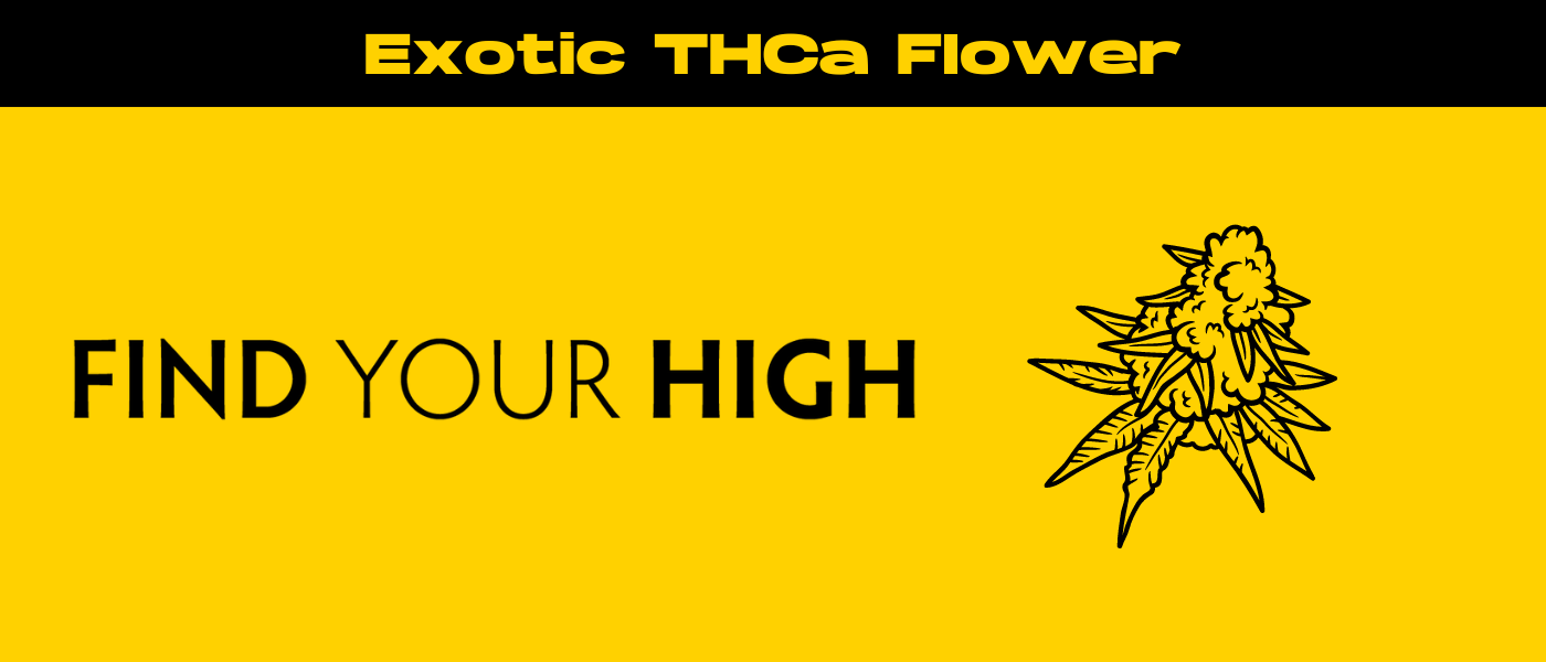 black and yellow banner image for exotic thca flower blog