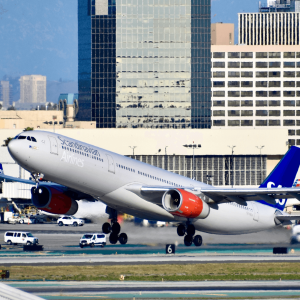 airplane taking off at LAX 