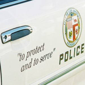 the side of a LAPD car