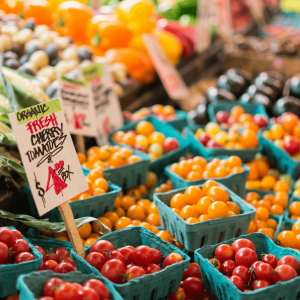 vegetables at a farmers market