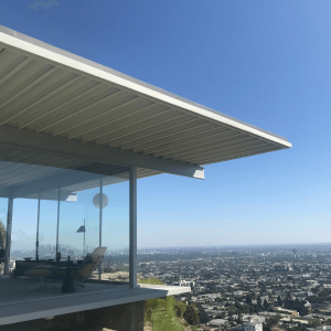 glass house overlooking Los Angeles