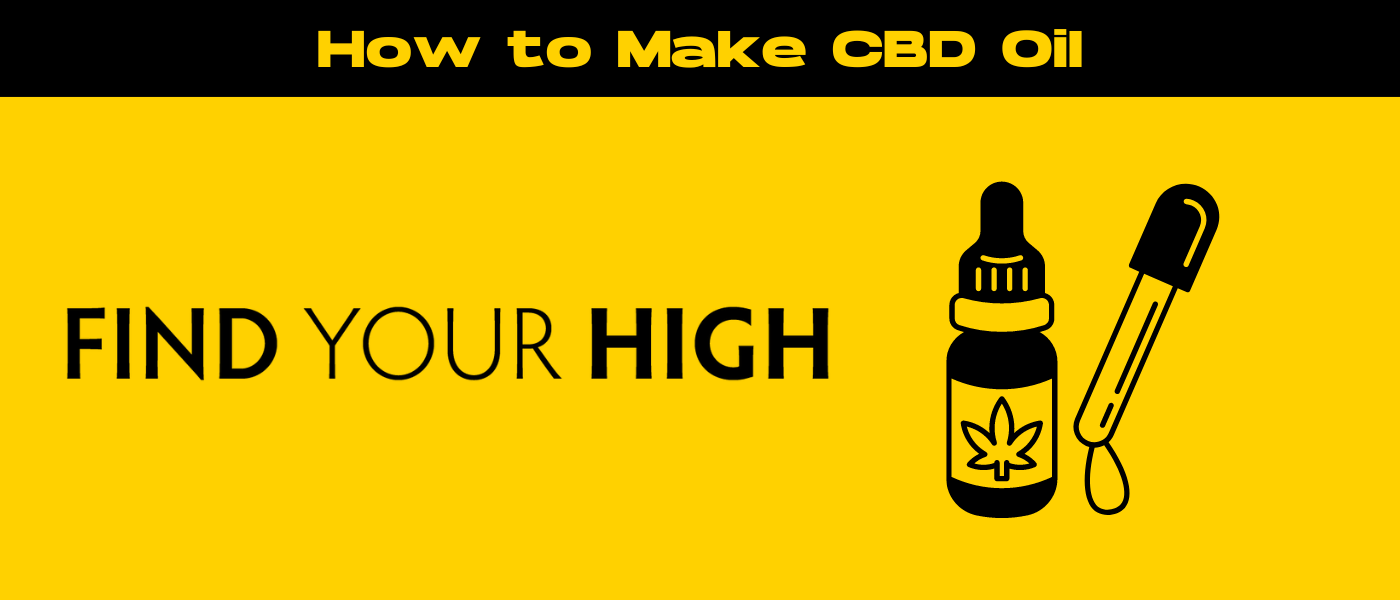 black and yellow banner image for how to make cbd oil blog