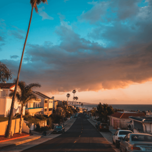 marina del rey neighborhood at sunset