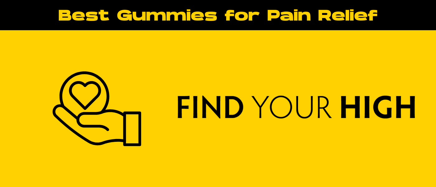 black and yellow banner image for what are the best gummies for pain relief blog