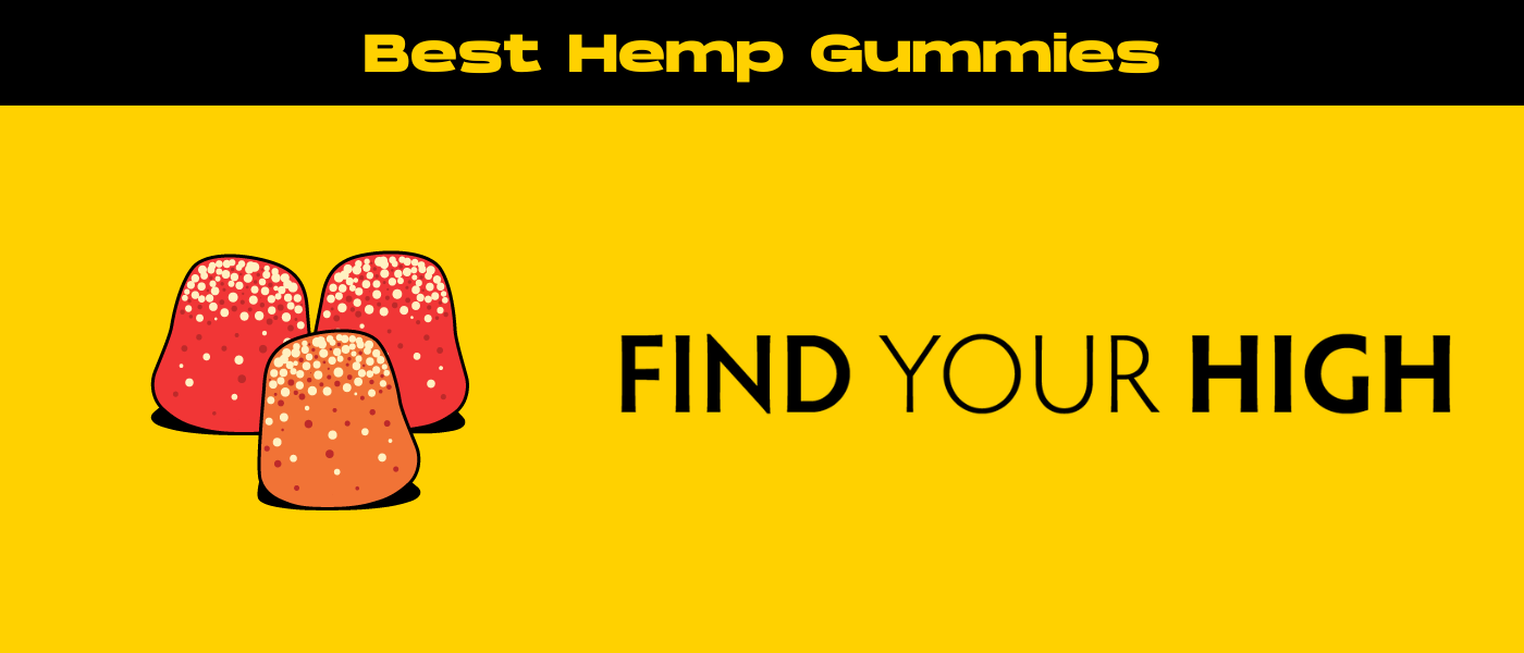 black and yellow banner image for best hemp gummies blog