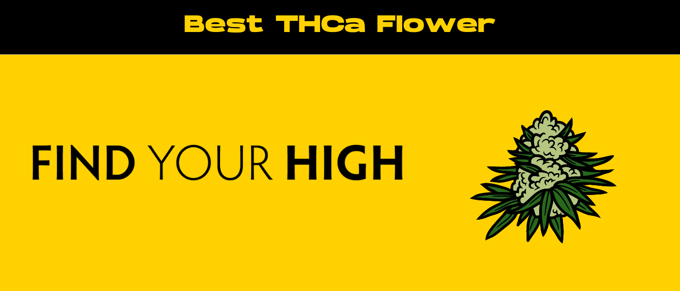 black and yellow banner image for best thca flower blog