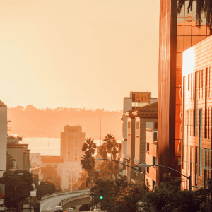 Little Italy San Diego at golden hour