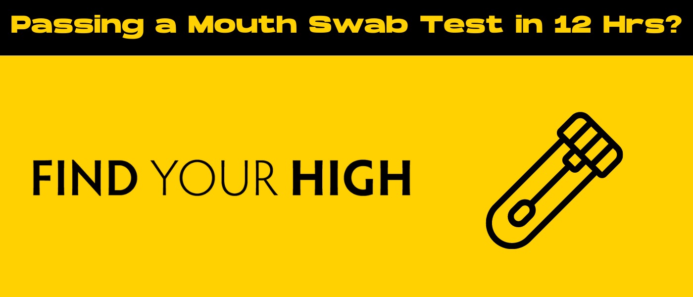 black and yellow banner image for how to pass mouth swab test in 12 hours blog