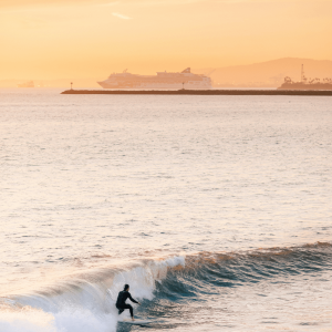 person surfing in Seal Beach California