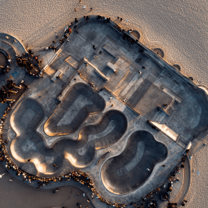 aerial view of venice skatepark 