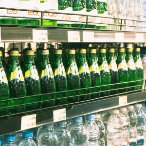 water aisle at grocery store