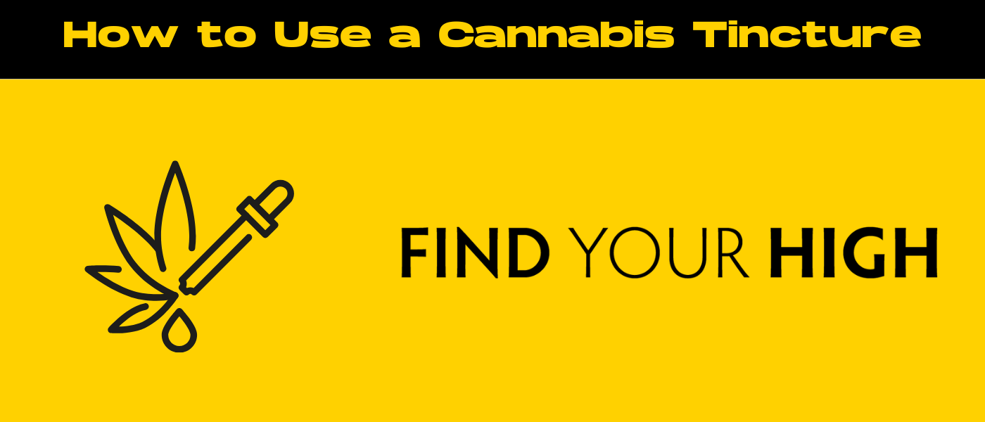 black and yellow banner image for how to use cannabis tincture